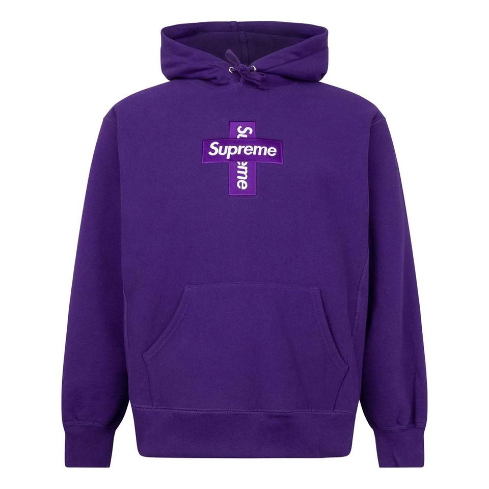 Purple Supreme Cross Box Logo Hoodie | Supreme 106HK